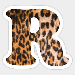 Letter R leopard print Sticker